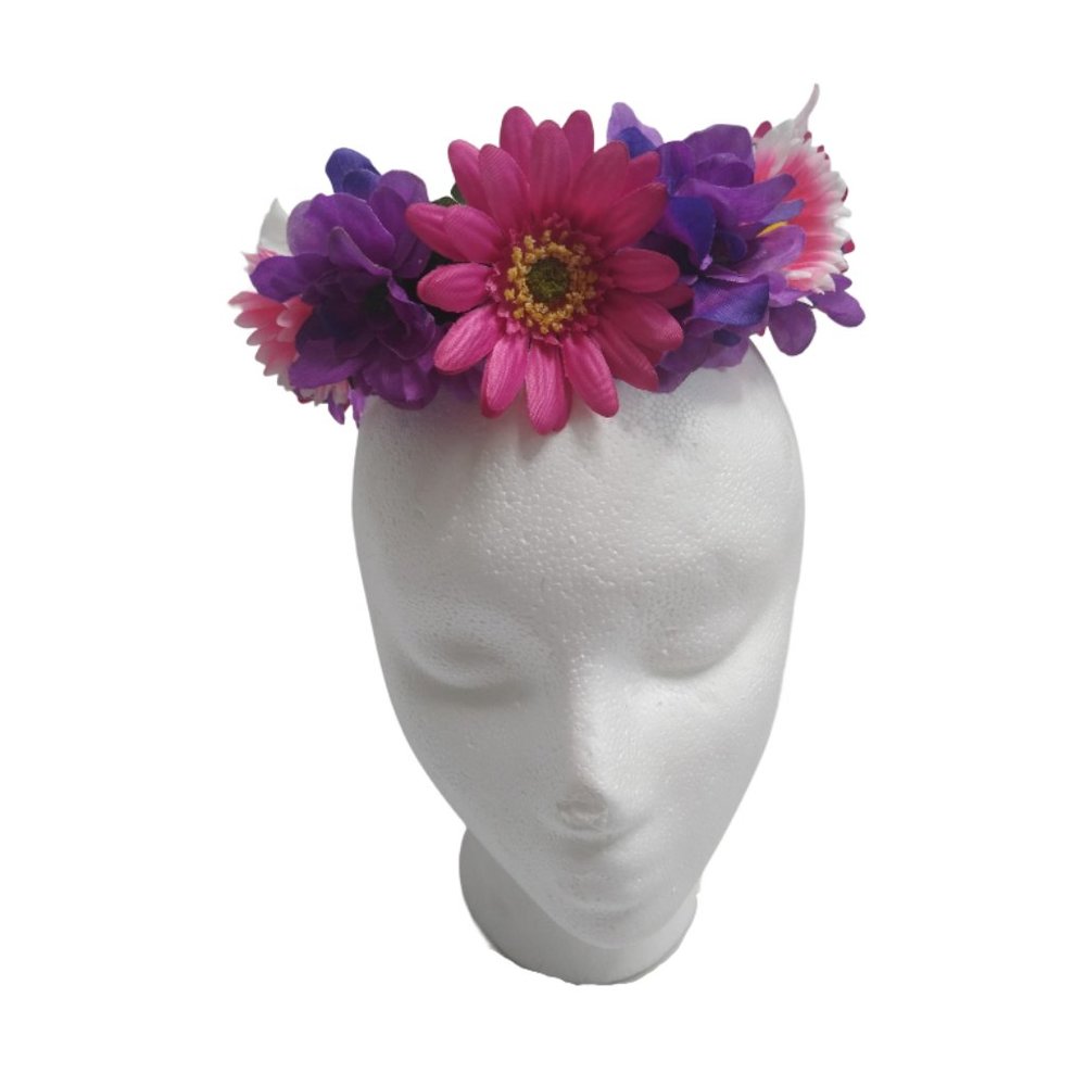 Beautiful Hot Pink & Purple Floral Crown